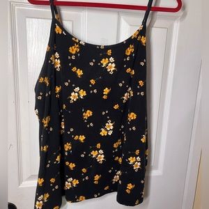Torrid Black and Yellow Floral Print Camisole